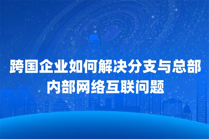 跨國(guó)企業(yè)如何解決分支與總部?jī)?nèi)部網(wǎng)絡(luò)互聯(lián)問(wèn)題