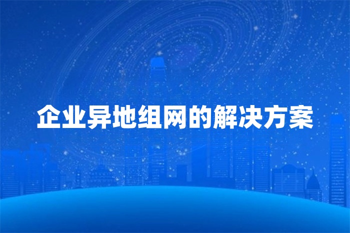 企業(yè)異地組網的解決方案